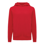 Branded unisex hoodie in recycled cotton, 280 g/m² red colour