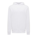 Branded unisex hoodie in recycled cotton, 280 g/m² white colour