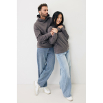 Branded unisex hoodie in recycled cotton, 280 g/m² matt silver colour