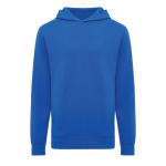 Branded unisex hoodie in recycled cotton, 280 g/m² royal blue colour