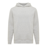 Branded unisex hoodie in recycled cotton, 280 g/m² light grey colour