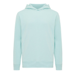 Branded unisex hoodie in recycled cotton, 280 g/m² mint green colour