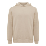 Branded unisex hoodie in recycled cotton, 280 g/m² light brown colour