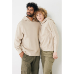 Branded unisex hoodie in recycled cotton, 280 g/m² light brown colour