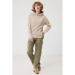 Branded unisex hoodie in recycled cotton, 280 g/m² light brown colour