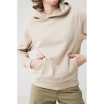 Branded unisex hoodie in recycled cotton, 280 g/m² light brown colour