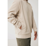 Branded unisex hoodie in recycled cotton, 280 g/m² light brown colour