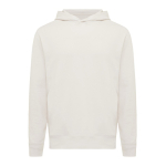 Branded unisex hoodie in recycled cotton, 280 g/m² off white colour