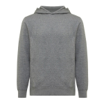 Branded unisex hoodie in recycled cotton, 280 g/m² taupe grey colour