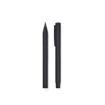 Set of recycled aluminium pens with rubber finish black colour