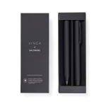 Set of recycled aluminium pens with rubber finish black colour