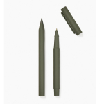 Set of recycled aluminium pens with rubber finish green colour