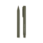 Set of recycled aluminium pens with rubber finish green colour