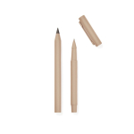 Set of recycled aluminium pens with rubber finish ivory colour