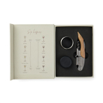 Wine gift set in classic book-style box off white colour