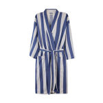 Recycled cotton hammam-style robe, adjustable fit, S/M, 200 g/m² blue colour