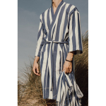 Recycled cotton hammam-style robe, adjustable fit, S/M, 200 g/m² blue colour