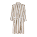 Recycled cotton hammam-style robe, adjustable fit, S/M, 200 g/m² beige colour