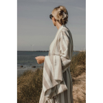 Recycled cotton hammam-style robe, adjustable fit, S/M, 200 g/m² beige colour