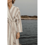 Recycled cotton hammam-style robe, adjustable fit, S/M, 200 g/m² beige colour