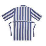 Recycled cotton hammam-style robe, adjustable fit, L/XL, 200 g/m² blue colour