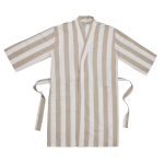 Recycled cotton hammam-style robe, adjustable fit, L/XL, 200 g/m² beige colour