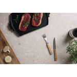 8-piece stainless steel, promotional barbecue utensil set brown colour