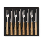 8-piece stainless steel, promotional barbecue utensil set brown colour