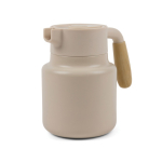Recycled stainless steel thermal jug with anti-drip lid, 1.2 L beige colour