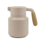 Recycled stainless steel thermal jug with anti-drip lid, 1.2 L beige colour