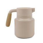Recycled stainless steel thermal jug with anti-drip lid, 1.2 L beige colour