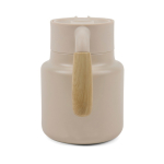 Recycled stainless steel thermal jug with anti-drip lid, 1.2 L beige colour