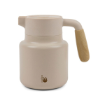 Recycled stainless steel thermal jug with anti-drip lid, 1.2 L beige colour