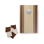 Wooden cornhole game with bags, ideal for outdoor use brown colour