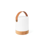 Eco portable torch with two light modes and wooden base brown colour