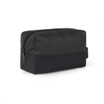 Minimalist recycled polyester toiletry bag black colour