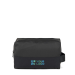 Minimalist recycled polyester toiletry bag black colour