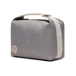 Recycled polyester toiletry bag with inner pocket and handle grey colour