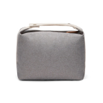 Recycled polyester toiletry bag with inner pocket and handle grey colour