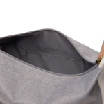 Recycled polyester toiletry bag with inner pocket and handle grey colour