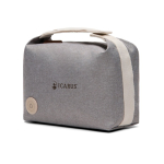 Recycled polyester toiletry bag with inner pocket and handle grey colour