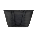 Recycled polyester weekend bag with trolley sleeve black colour