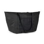 Recycled polyester weekend bag with trolley sleeve black colour