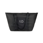Recycled polyester weekend bag with trolley sleeve black colour