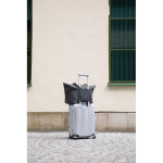Recycled polyester weekend bag with trolley sleeve black colour
