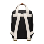 Eco travel backpack with side bottle compartment black colour