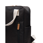 Eco travel backpack with side bottle compartment black colour