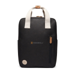 Eco travel backpack with side bottle compartment black colour