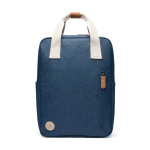 Eco travel backpack with side bottle compartment blue colour