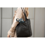 Eco tote bag with elegant minimalist design and handle black colour